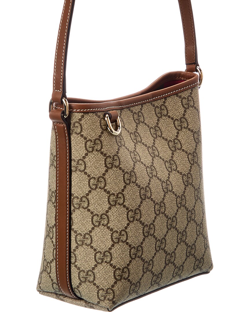 Gucci Gg Emblem Nano Gg Supreme Canvas & Leather Bucket Bag