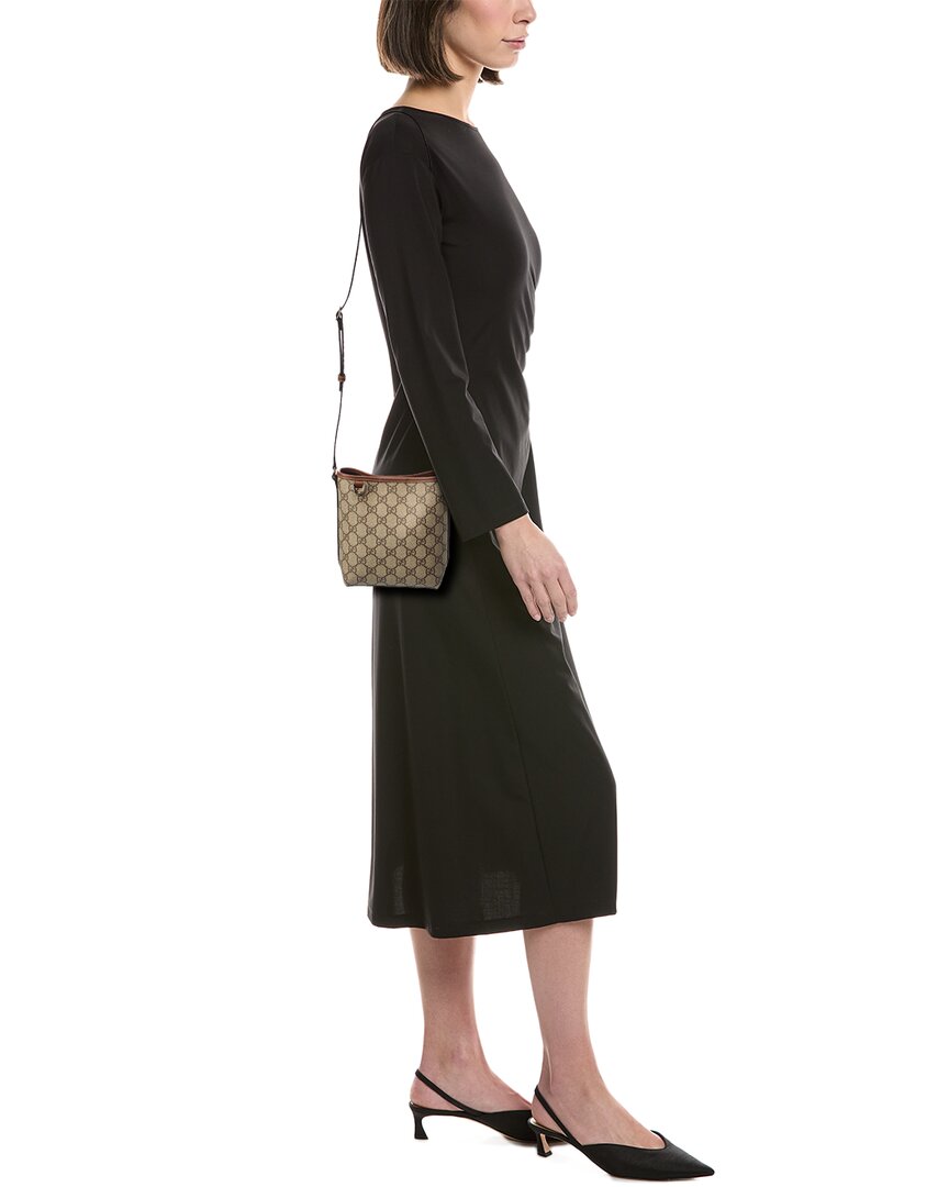 Gucci Gg Emblem Nano Gg Supreme Canvas & Leather Bucket Bag