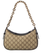 Gucci Gg Emblem Small Gg Supreme Canvas & Leather Shoulder Bag