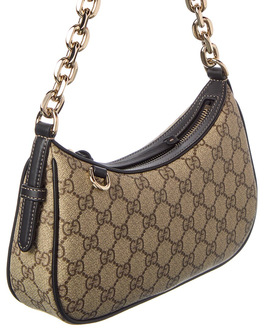 Gucci Gg Emblem Small Gg Supreme Canvas & Leather Shoulder Bag