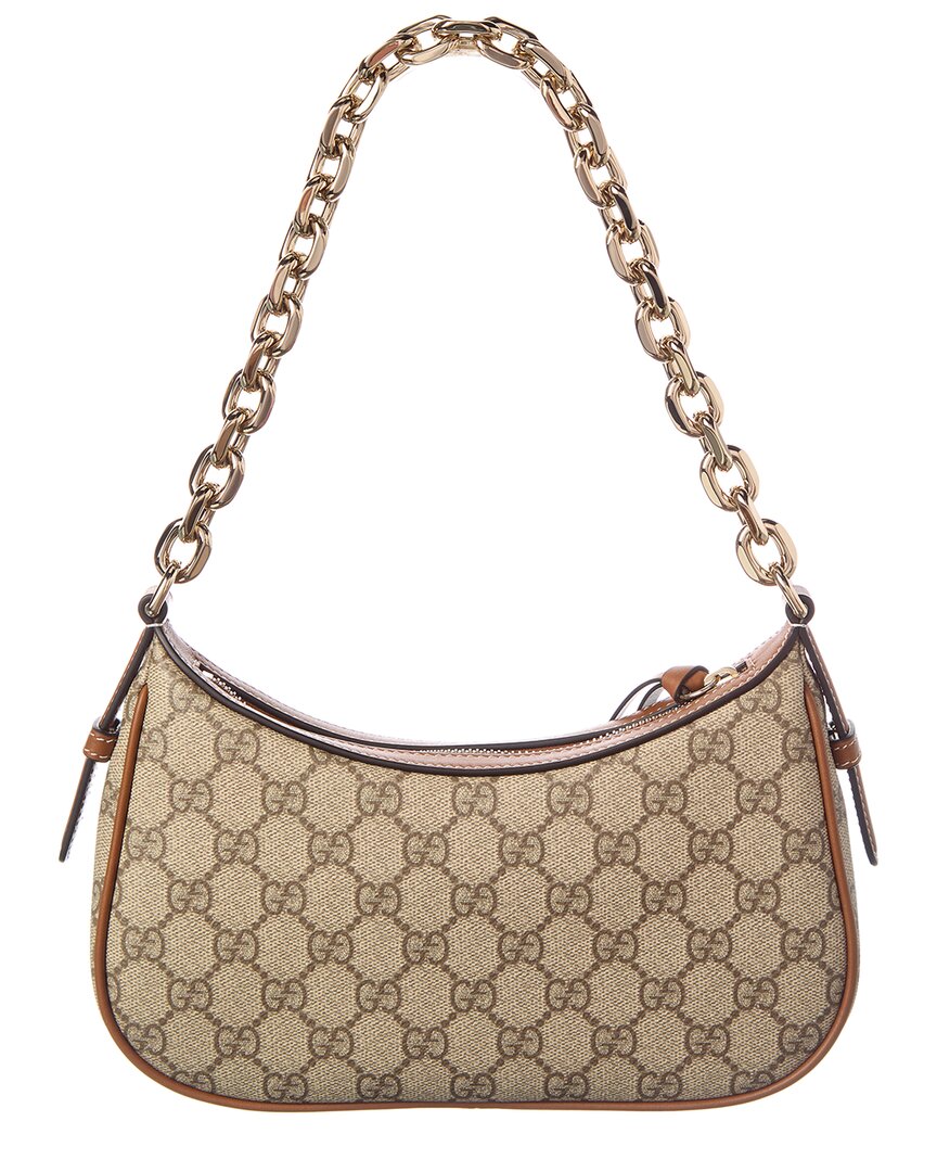 Gucci Gg Emblem Small Gg Supreme Canvas & Leather Shoulder Bag