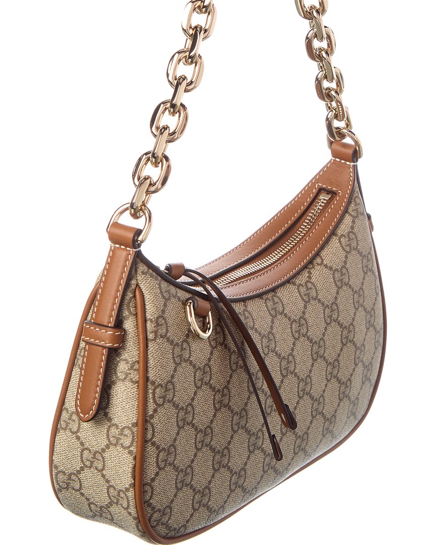 Gucci Gg Emblem Small Gg Supreme Canvas & Leather Shoulder Bag