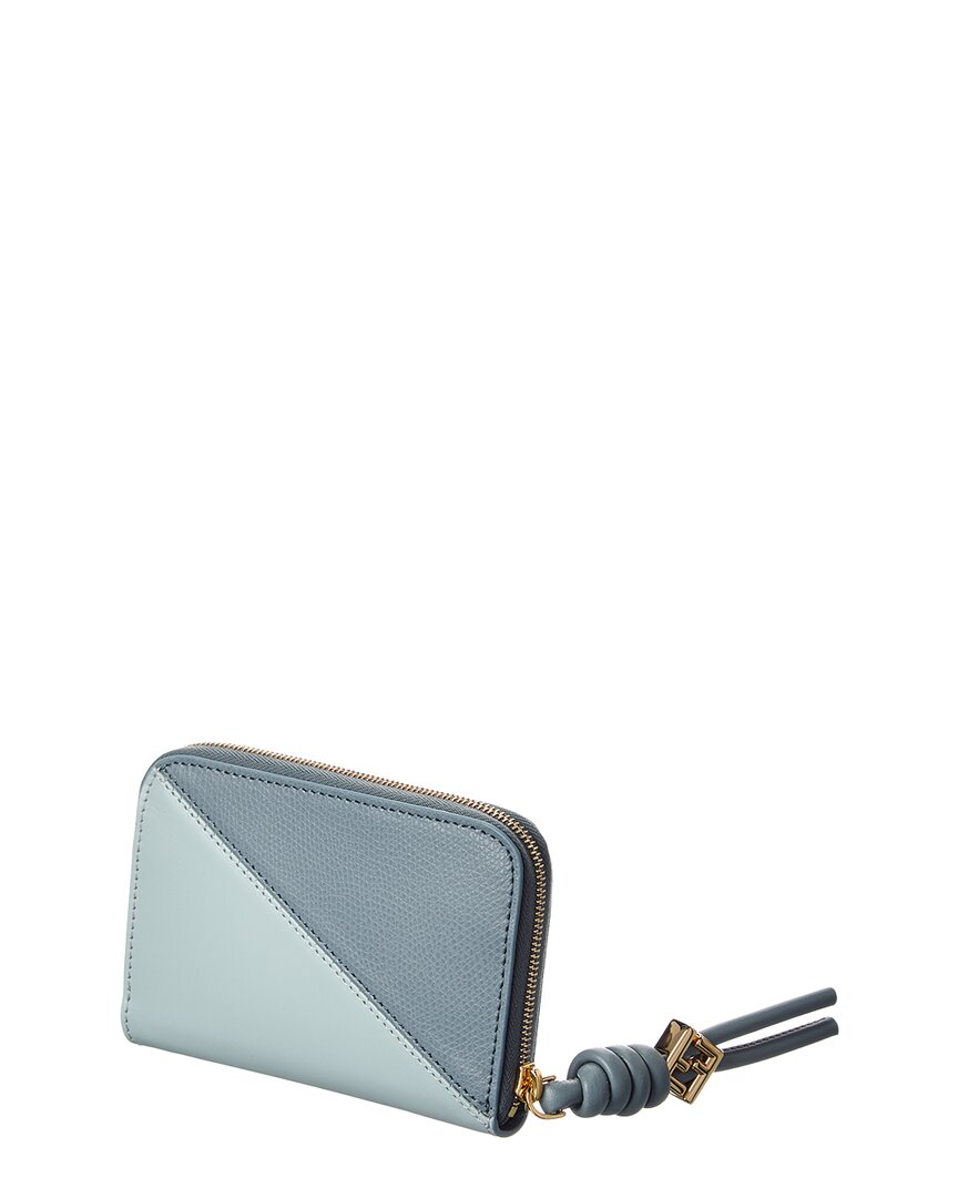 Fendi Ff Diamonds Zipper Around Mini Leather Wallet
