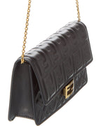 Fendi Baguette Ff Leather Wallet On Chain