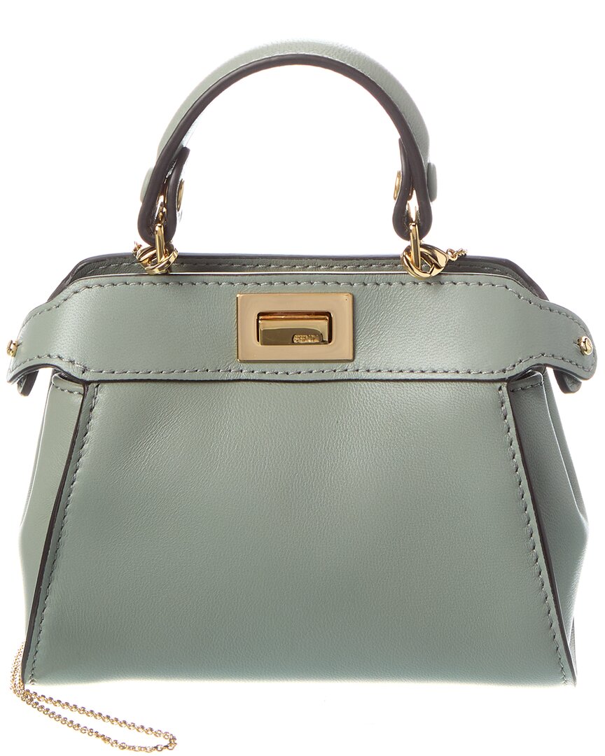 Fendi Nano Peekaboo Leather Clutch