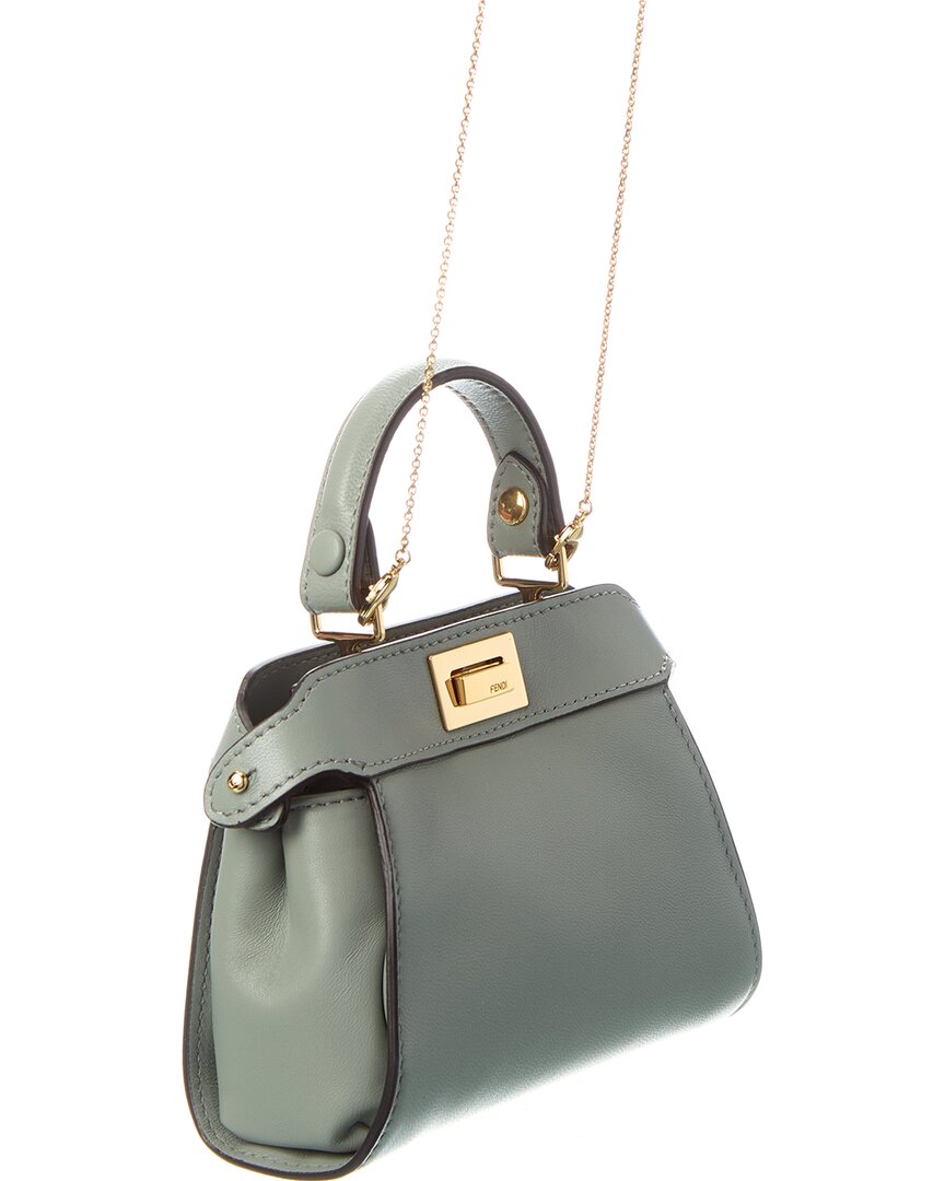 Fendi Nano Peekaboo Leather Clutch