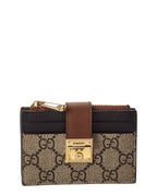 Gucci Padlock Gg Supreme Canvas & Leather Card Case