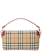 Burberry Note Small Check E-Canvas & Leather Shoulder Bag