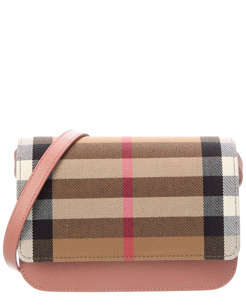Burberry Madison Check Canvas & Leather Crossbody