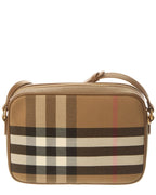 Burberry Check Canvas & Leather Camera Bag