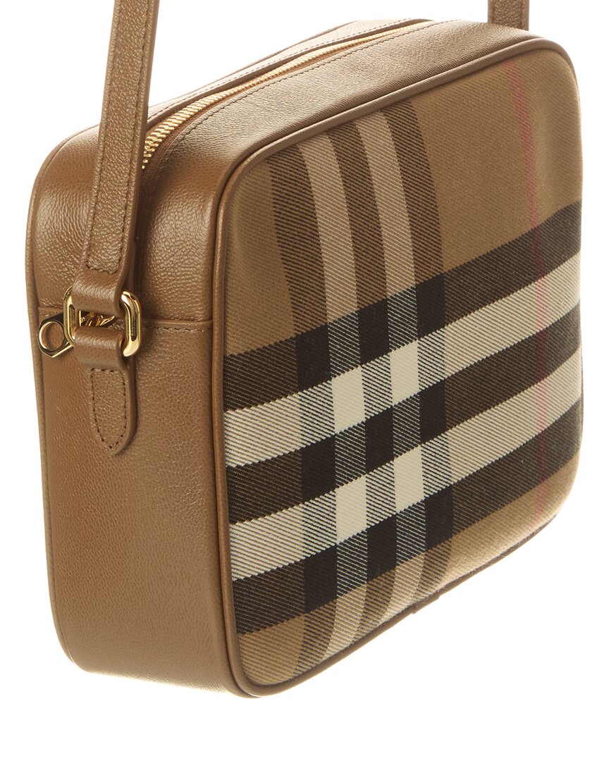 Burberry Check Canvas & Leather Camera Bag