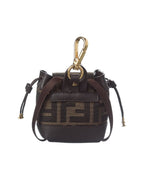 Fendi Nano Ff Jacquard & Leather Backpack Charm