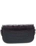 Celine Small Triomphe Croc-Embossed Leather Crossbody