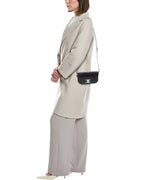 Celine Small Triomphe Croc-Embossed Leather Crossbody