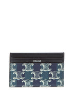Celine Medium Striped Triomphe Canvas & Leather Card Holder