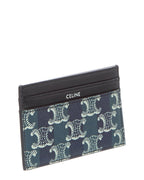 Celine Medium Striped Triomphe Canvas & Leather Card Holder