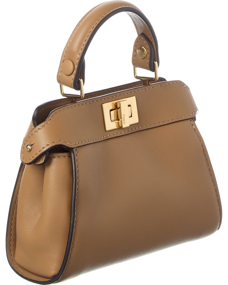 Fendi Nano Peekaboo Leather Clutch