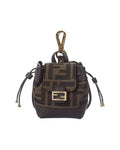 Fendi Nano Ff Jacquard & Leather Backpack Charm