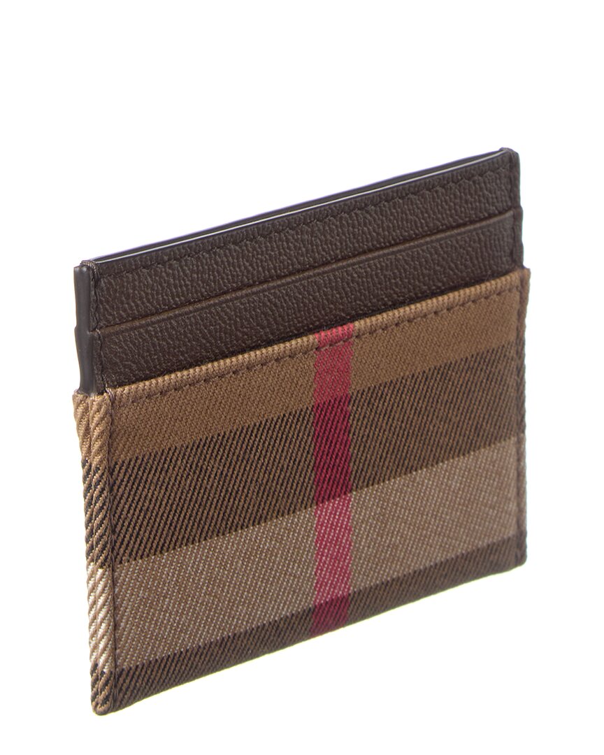 Burberry Check E-Canvas & Leather Card Case