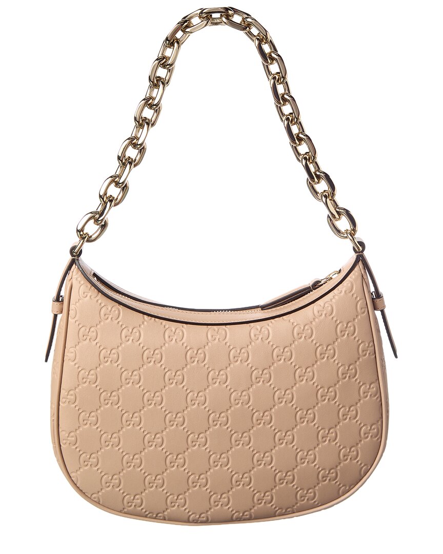 Gucci Gg Emblem Medium Leather Hobo Bag