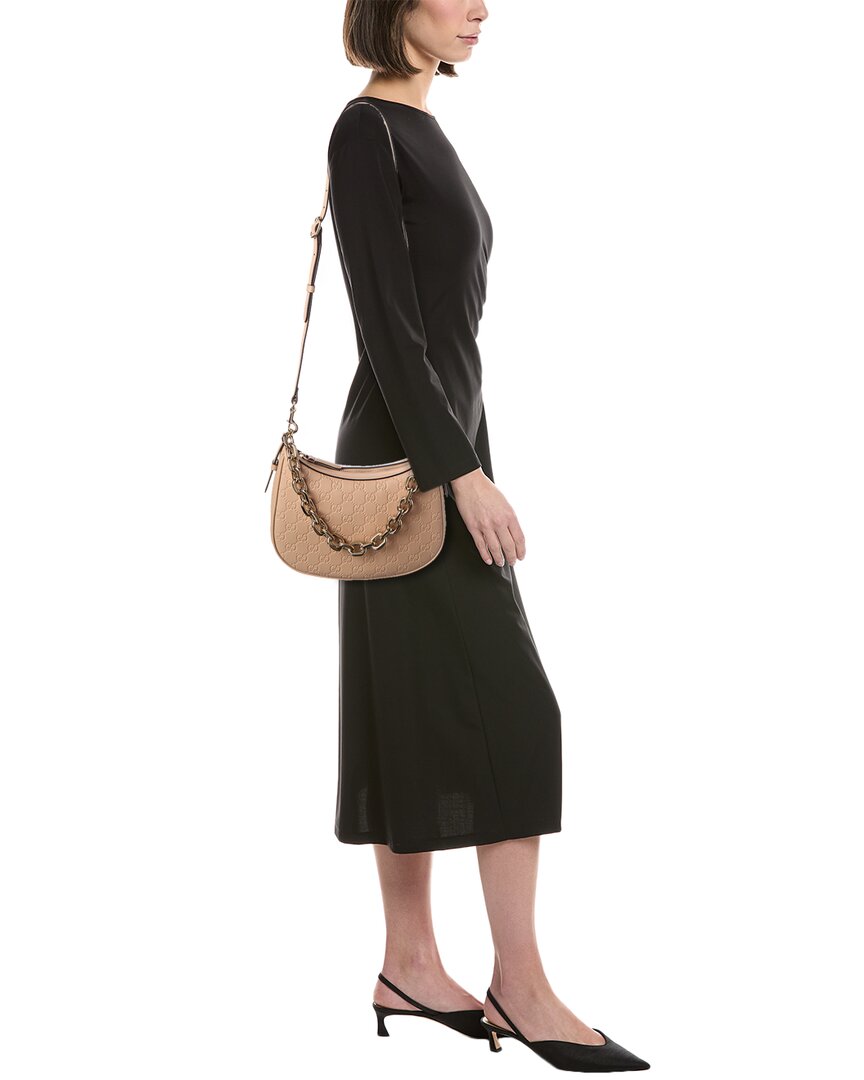 Gucci Gg Emblem Medium Leather Hobo Bag