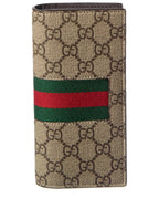 Gucci Gg Logo Canvas & Leather Zip Around Wallet