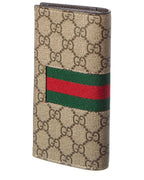 Gucci Gg Logo Canvas & Leather Zip Around Wallet