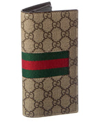 Gucci Gg Logo Canvas & Leather Zip Around Wallet