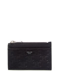 Celine Triomphe Embossed Zipped Leather Card Holder