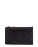 Celine Triomphe Embossed Zipped Leather Card Holder