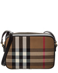 Burberry Check Canvas & Leather Camera Bag