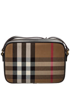 Burberry Check Canvas & Leather Camera Bag