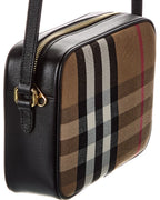 Burberry Check Canvas & Leather Camera Bag