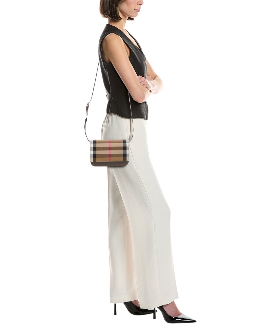 Burberry Madison Check Canvas & Leather Crossbody