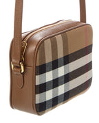 Burberry Small Check Canvas & Leather Camera Bag
