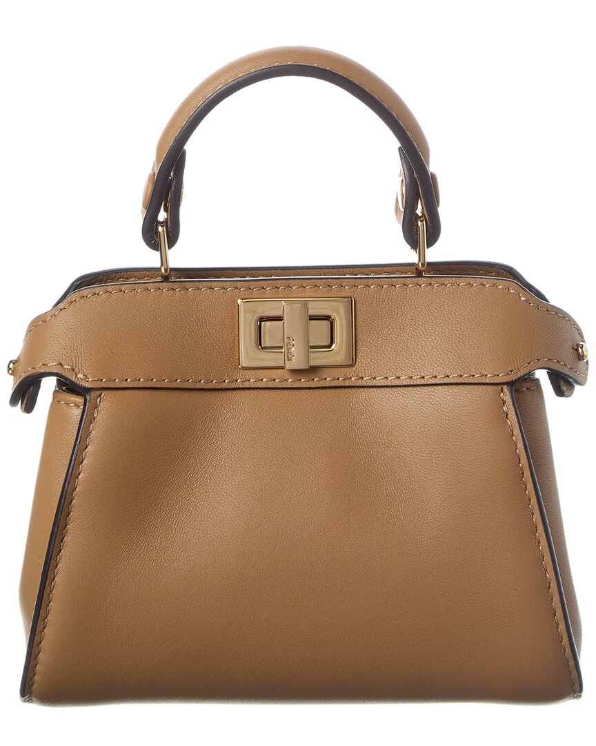 Fendi Nano Peekaboo Leather Clutch