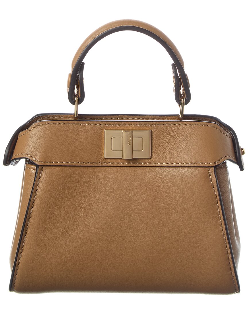 Fendi Nano Peekaboo Leather Clutch
