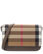 Burberry Check Canvas & Leather Crossbody