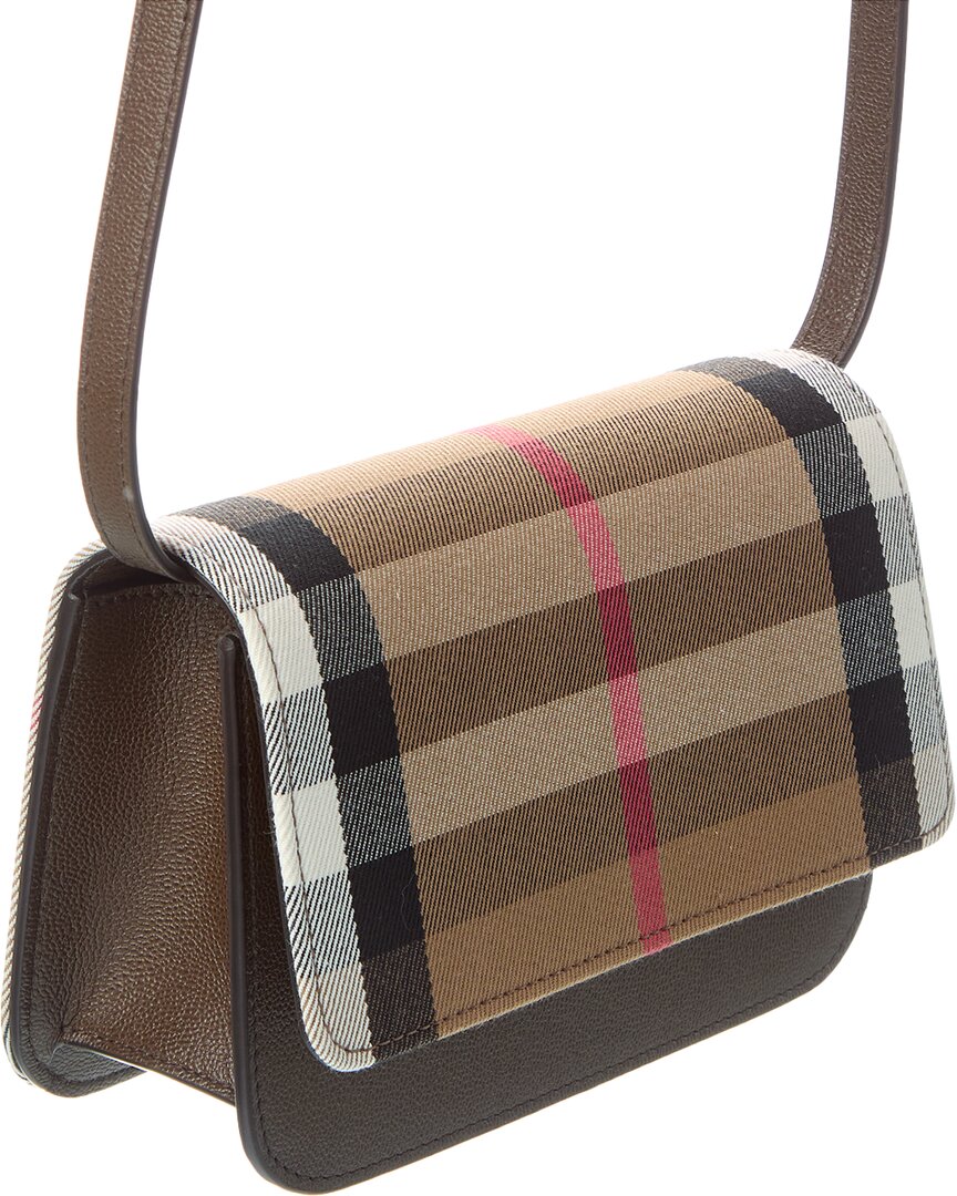 Burberry Check Canvas & Leather Crossbody