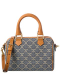 Celine Boston Small Triomphe Jacquard Canvas & Leather Shoulder Bag