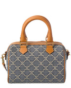 Celine Boston Small Triomphe Jacquard Canvas & Leather Shoulder Bag