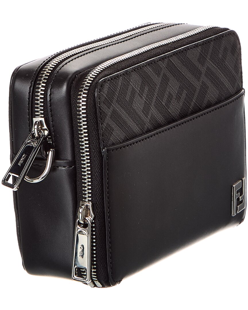 Fendi Squared Ff & Leather Camera Case Organizer