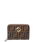 Fendi Ff Diamonds Leather Zip Around Medium Wallet