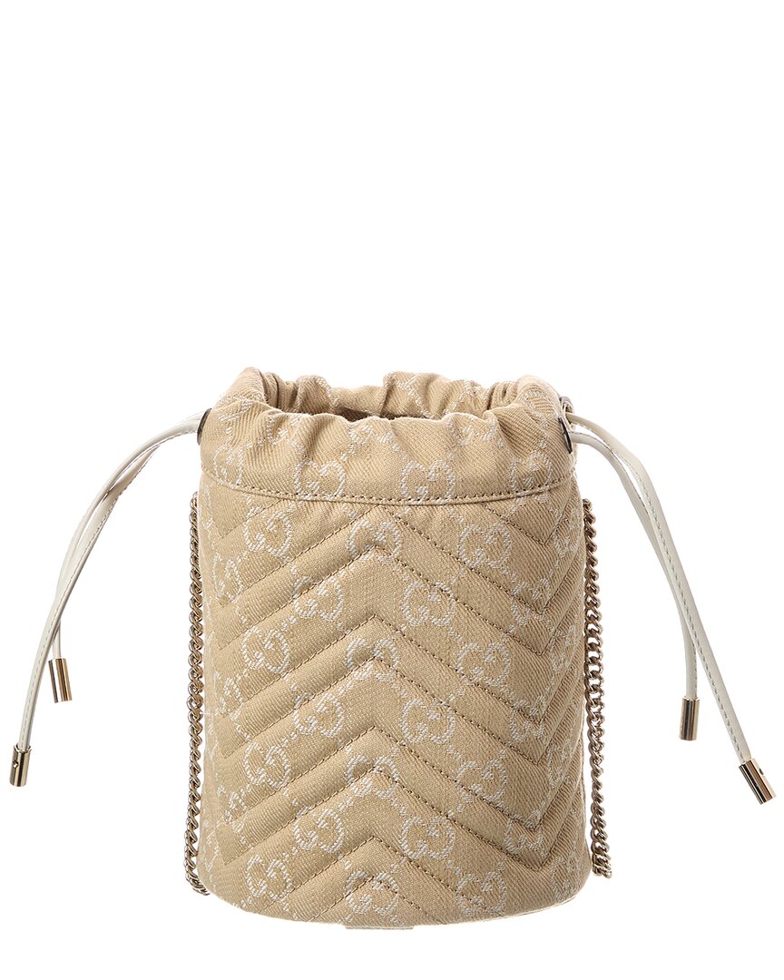 Gucci Gg Marmont Small Gg Canvas Bucket Bag