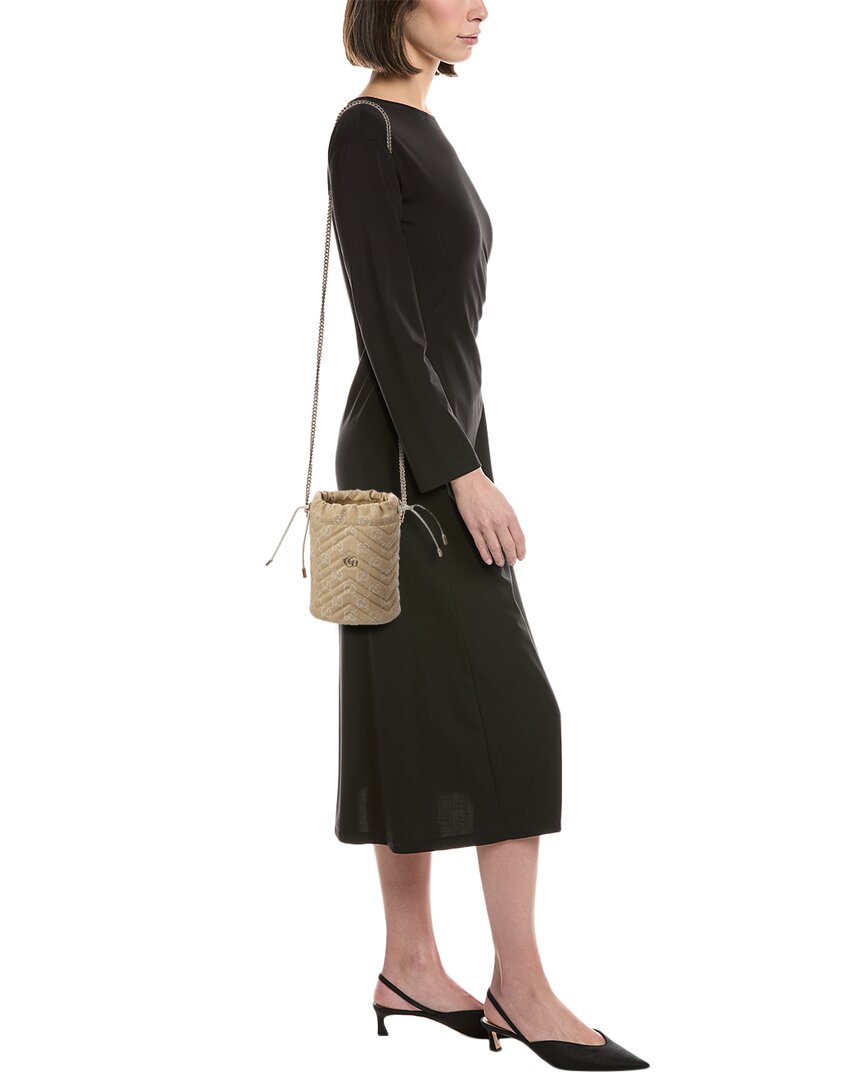 Gucci Gg Marmont Small Gg Canvas Bucket Bag