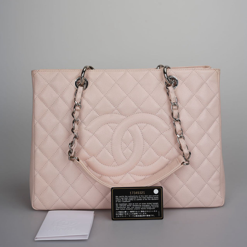 Chanel Pink Grand Shopping Tote Light Pink GST Bag in Caviar