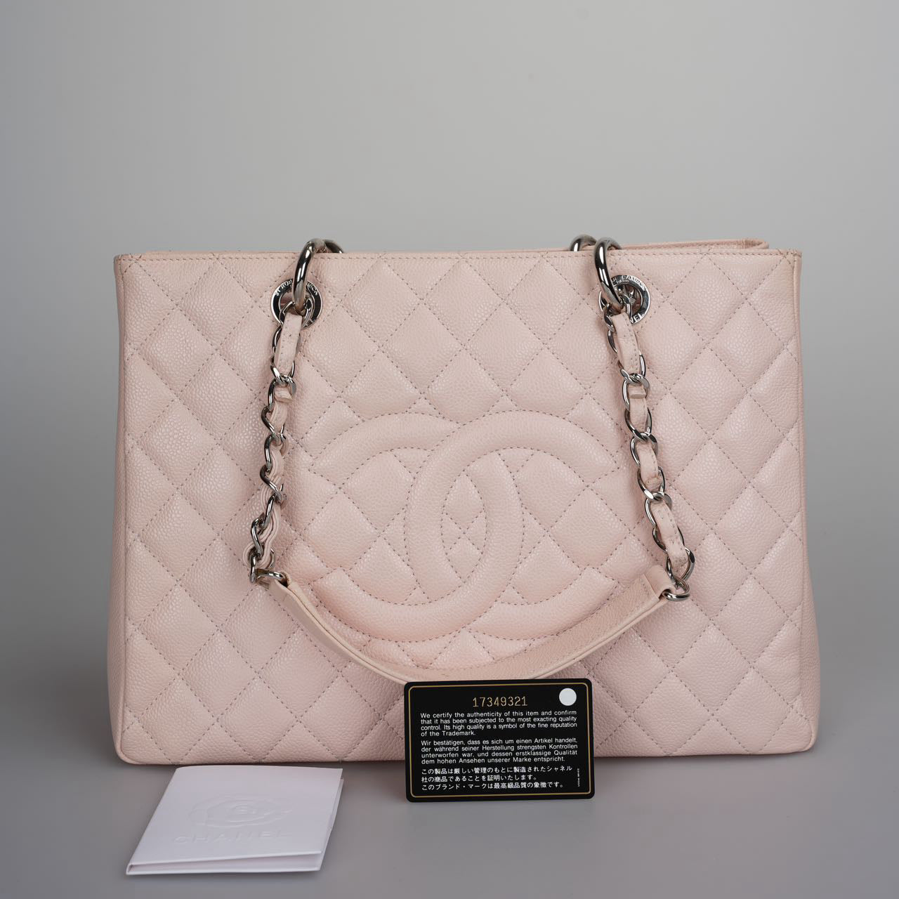Chanel Pink Grand Shopping Tote Light Pink GST Bag in Caviar