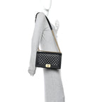 Lambskin Quilted New Medium Boy Flap Black