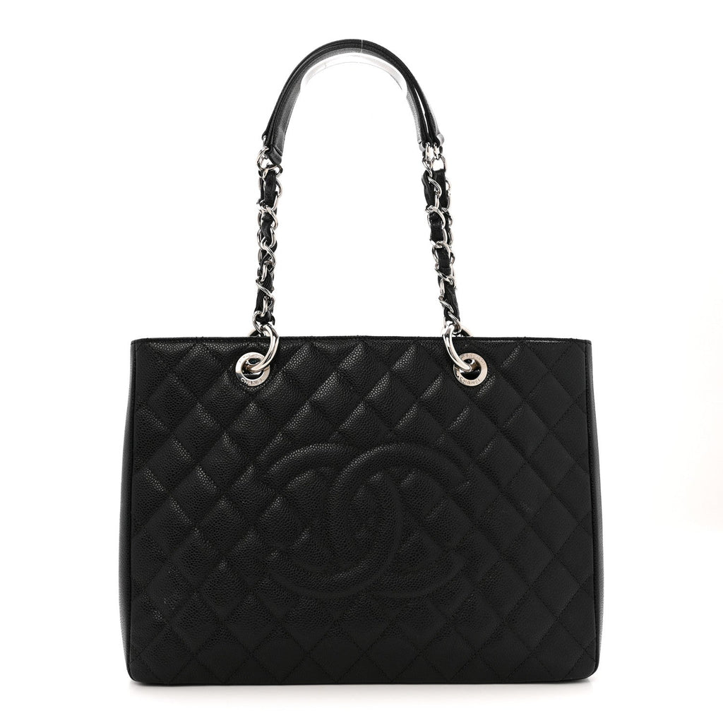 Caviar Quilted Grand Shopping Tote GST Black