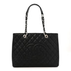 Caviar Quilted Grand Shopping Tote GST Black